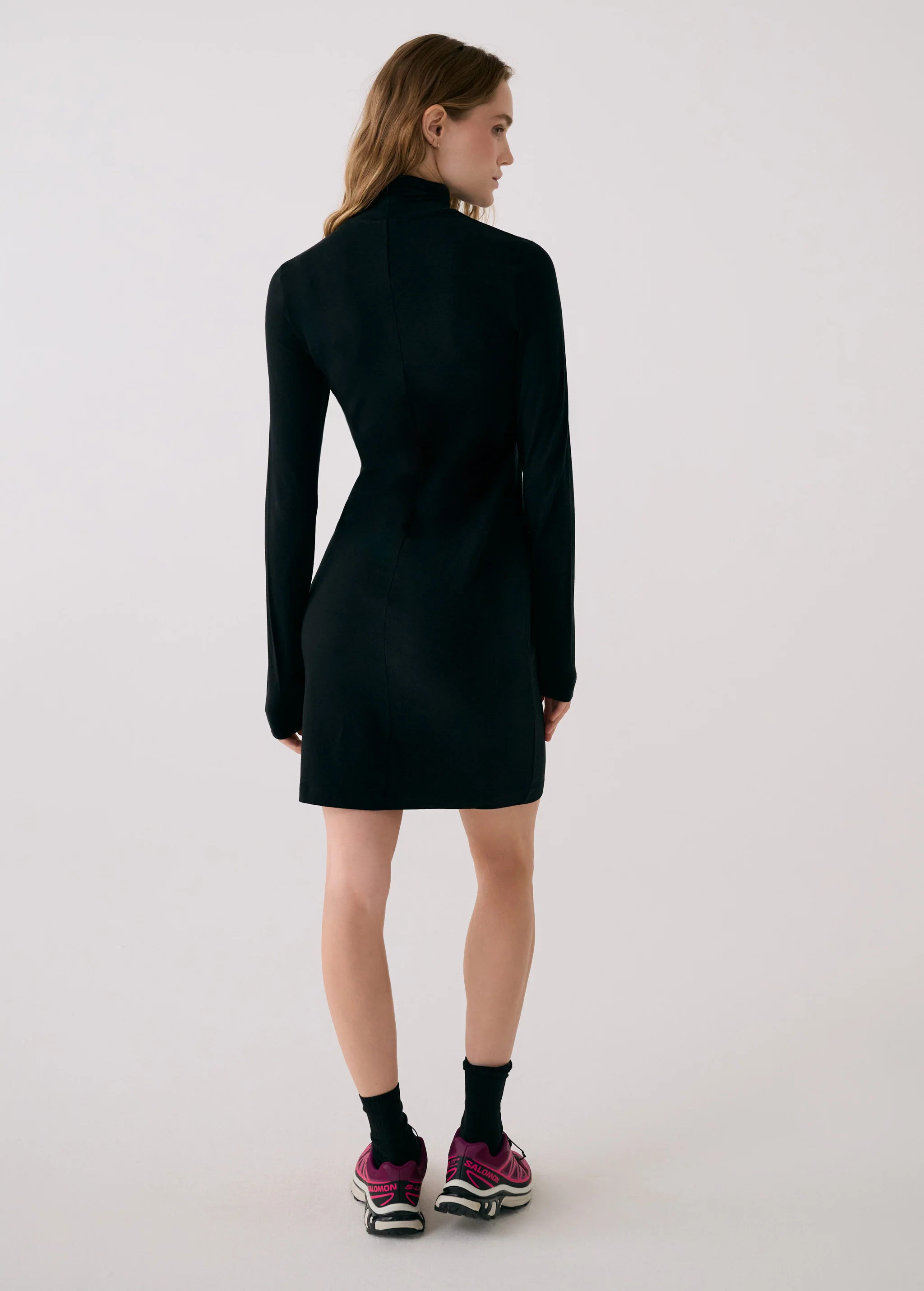 Dynamic Turtleneck Dress - Image 11