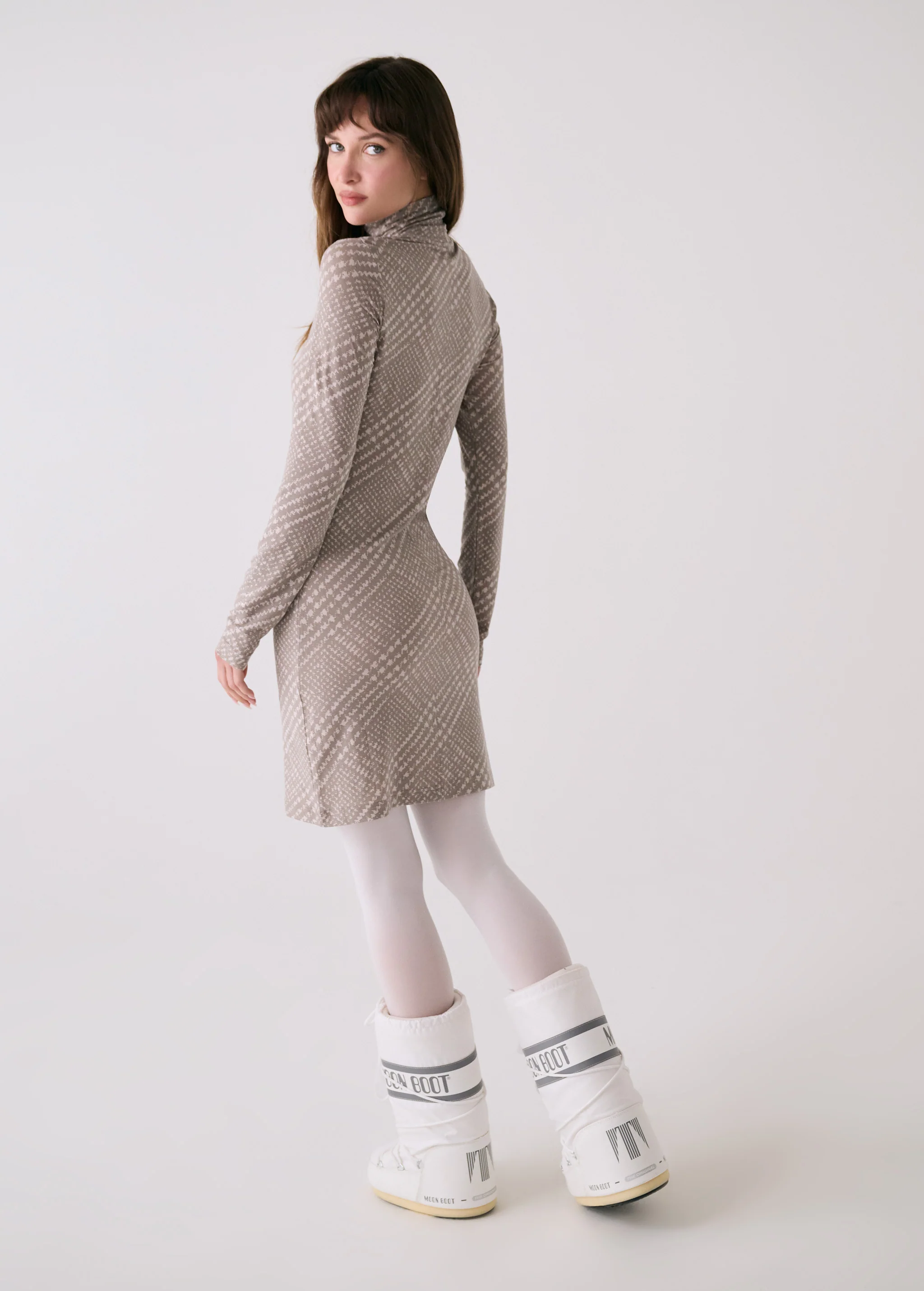 Dynamic Turtleneck Dress - Image 7
